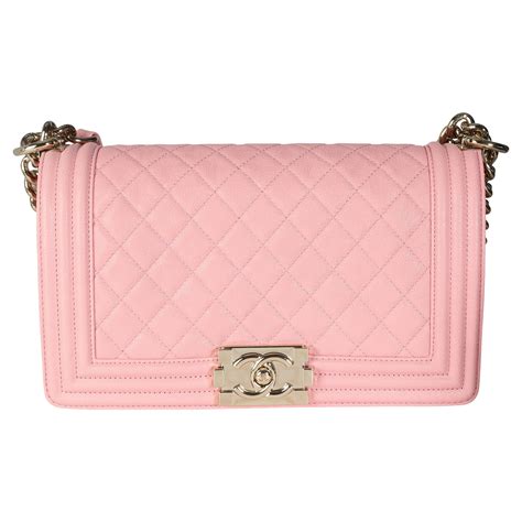 chanel pink gold metallic boy bag